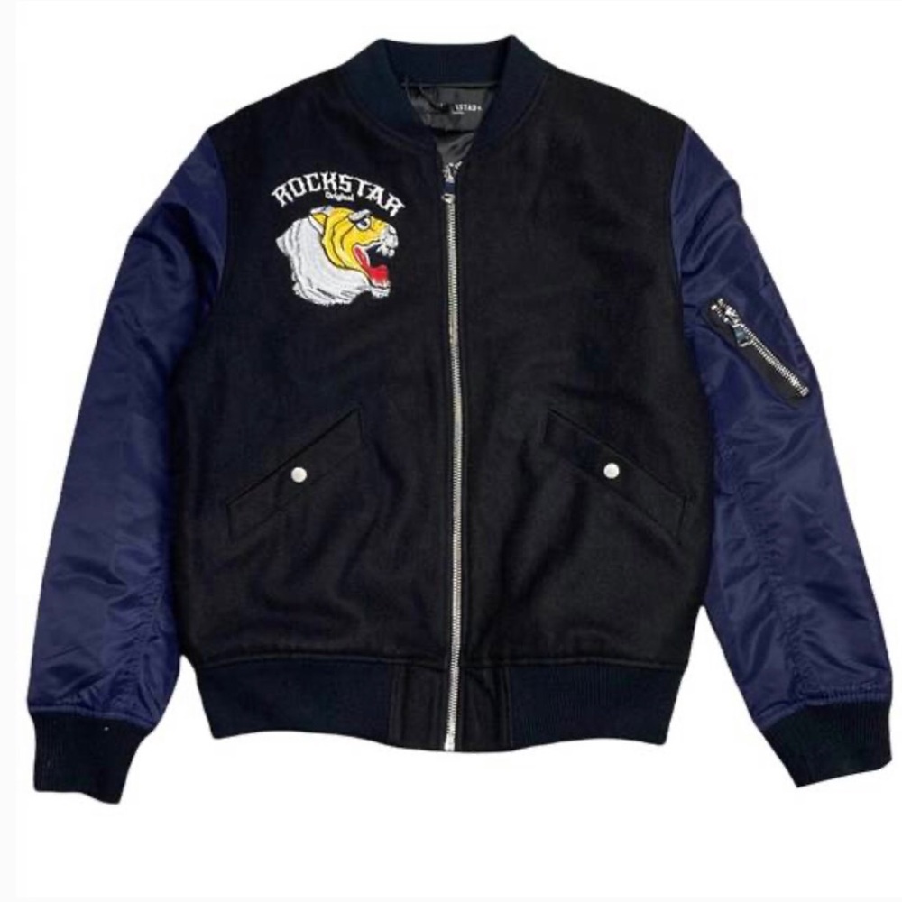 Rockstar Original Exclusive Tiger Fight Bomber Jacket EUC